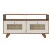 Mesa de Centro Retangular 2 Gavetas 91cm Retrô Multimóveis CR45313 Cinamomo/Off White