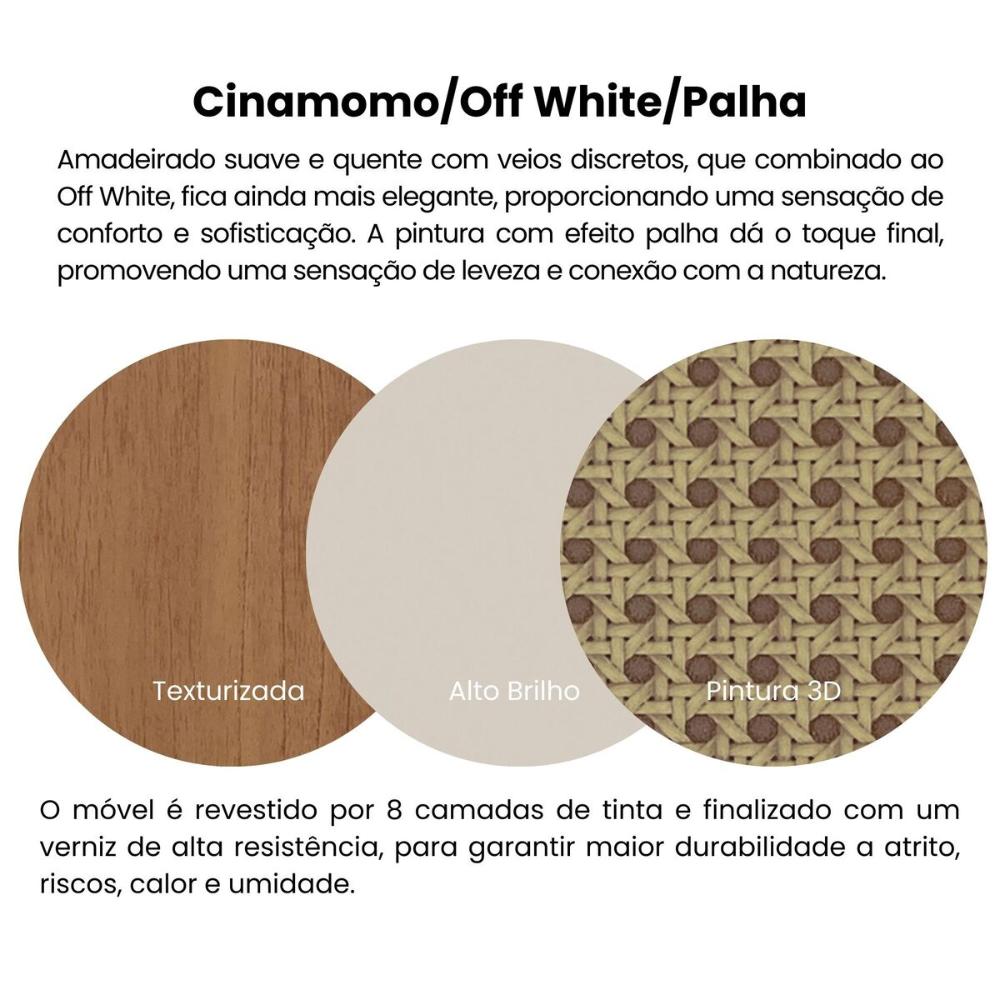 Mesa de Centro Retangular 2 Gavetas 91cm Retrô Multimóveis CR45313 Cinamomo/Off White