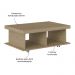 Mesa de Centro Retangular 90cm com Rodízios Multimóveis CR45307 Carvalho