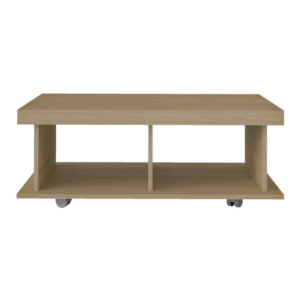 Mesa de Centro Retangular 90cm com Rodízios Multimóveis CR45307 Carvalho