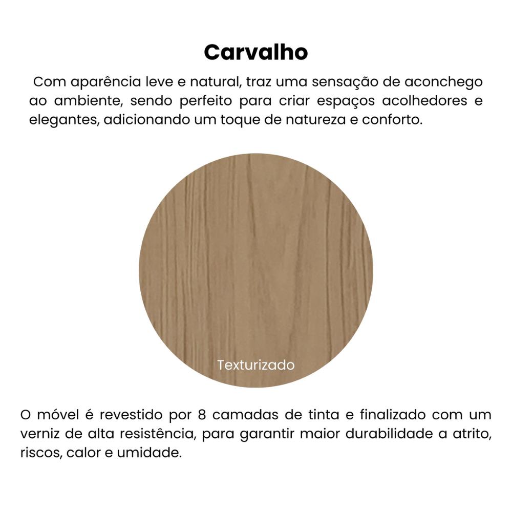 Mesa de Centro Retangular 90cm com Rodízios Multimóveis CR45307 Carvalho