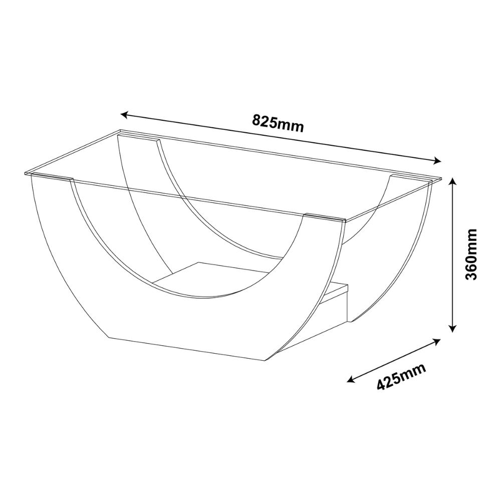 Mesa de Centro Retangular c/Vidro 82,5cm Multimóveis CR45311 Cinamomo