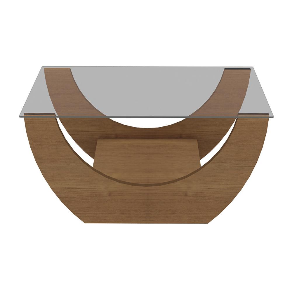Mesa de Centro Retangular c/Vidro 82,5cm Multimóveis CR45311 Cinamomo