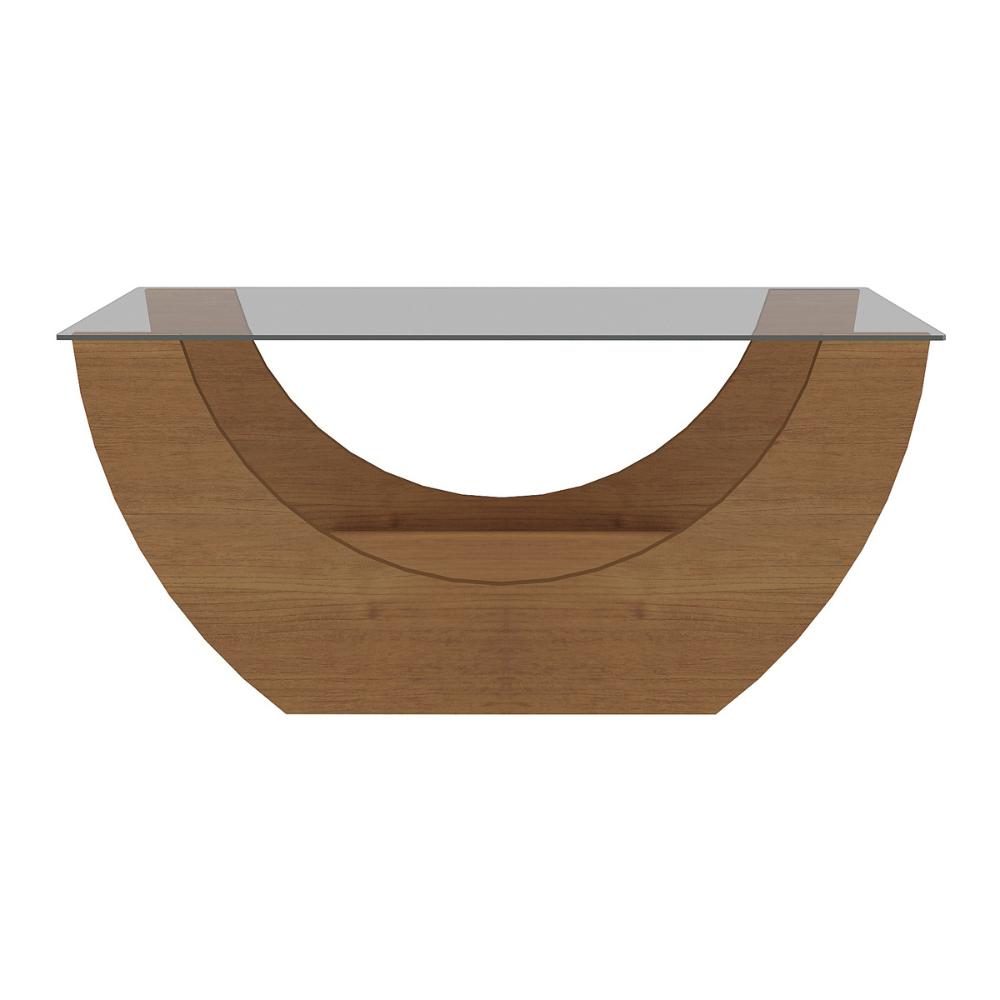 Mesa de Centro Retangular c/Vidro 82,5cm Multimóveis CR45311 Cinamomo
