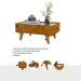 Mesa de Centro com Espelho 1 Gaveta e Pés 75cm Multimóveis CR45280 Naturalle