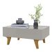 Mesa de Centro com Espelho 1 Gaveta e Pés 75cm Multimóveis CR45280 Off White