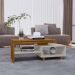 Mesa de Centro com Nichos e Pés 90cm Multimóveis CR45279 Naturalle/Off White