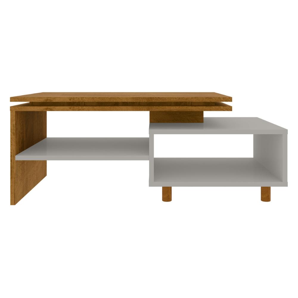 Mesa de Centro com Nichos e Pés 90cm Multimóveis CR45279 Naturalle/Off White
