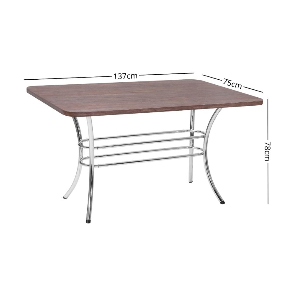 Mesa de Jantar Retangular 137cm 6 Lugares Multimóveis CR50144 Nogueira
