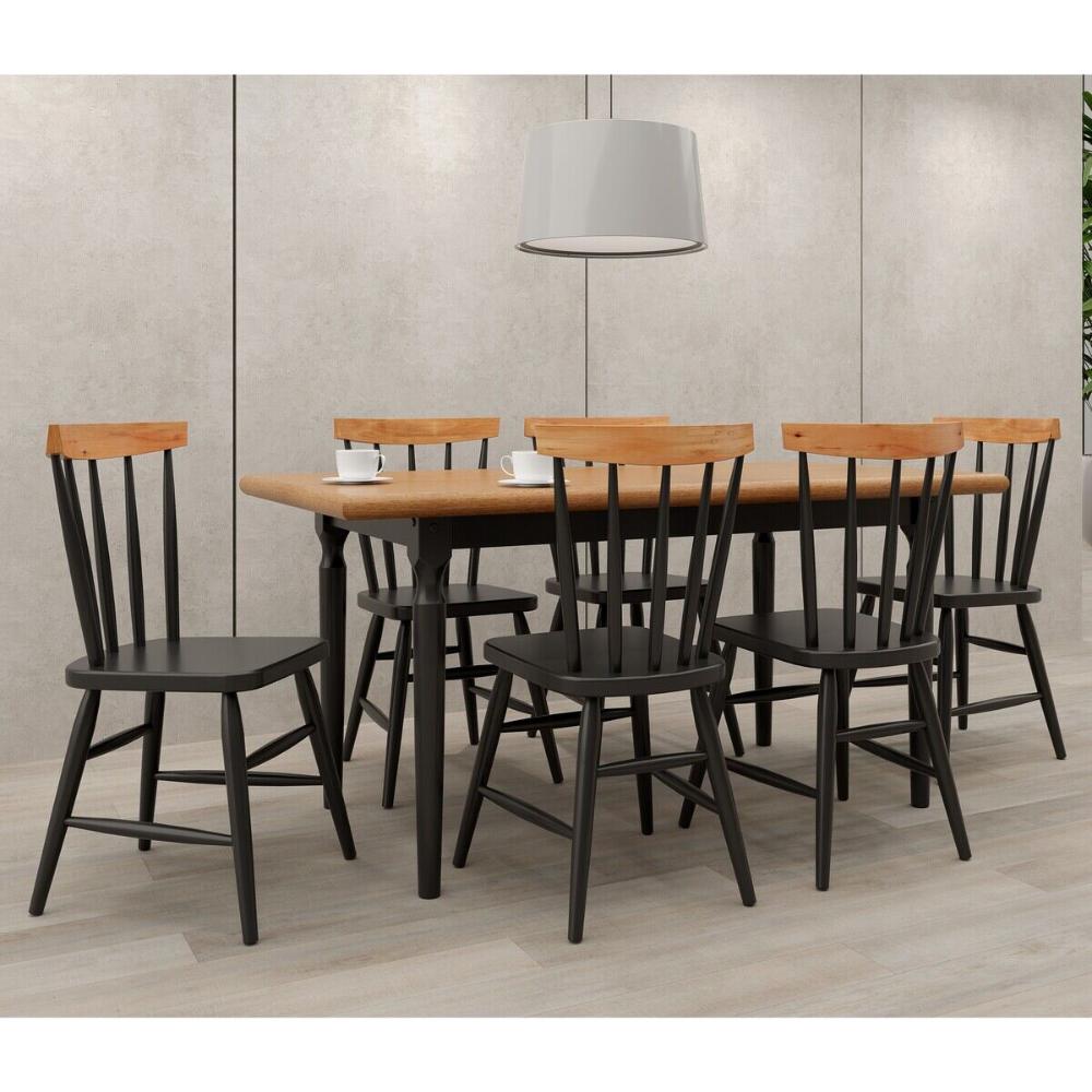 Mesa de Jantar Retangular 6 Lugares 160cm Multimóveis CR50111 Ébano/Natural