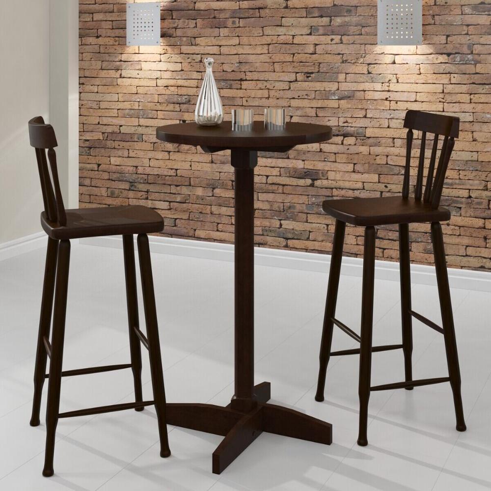 Mesa de Jantar/Bar Alta Redonda 60cm Multimóveis CR50113 Castanho