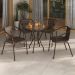 Mesa de Jardim/Área de Lazer 60cm Vidro e Aço com Junco Sintético Multimóveis CR8005 Café Mesclado