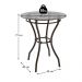Mesa de Jardim/Área de Lazer 60cm Vidro e Aço com Junco Sintético Multimóveis CR8005 Café Mesclado