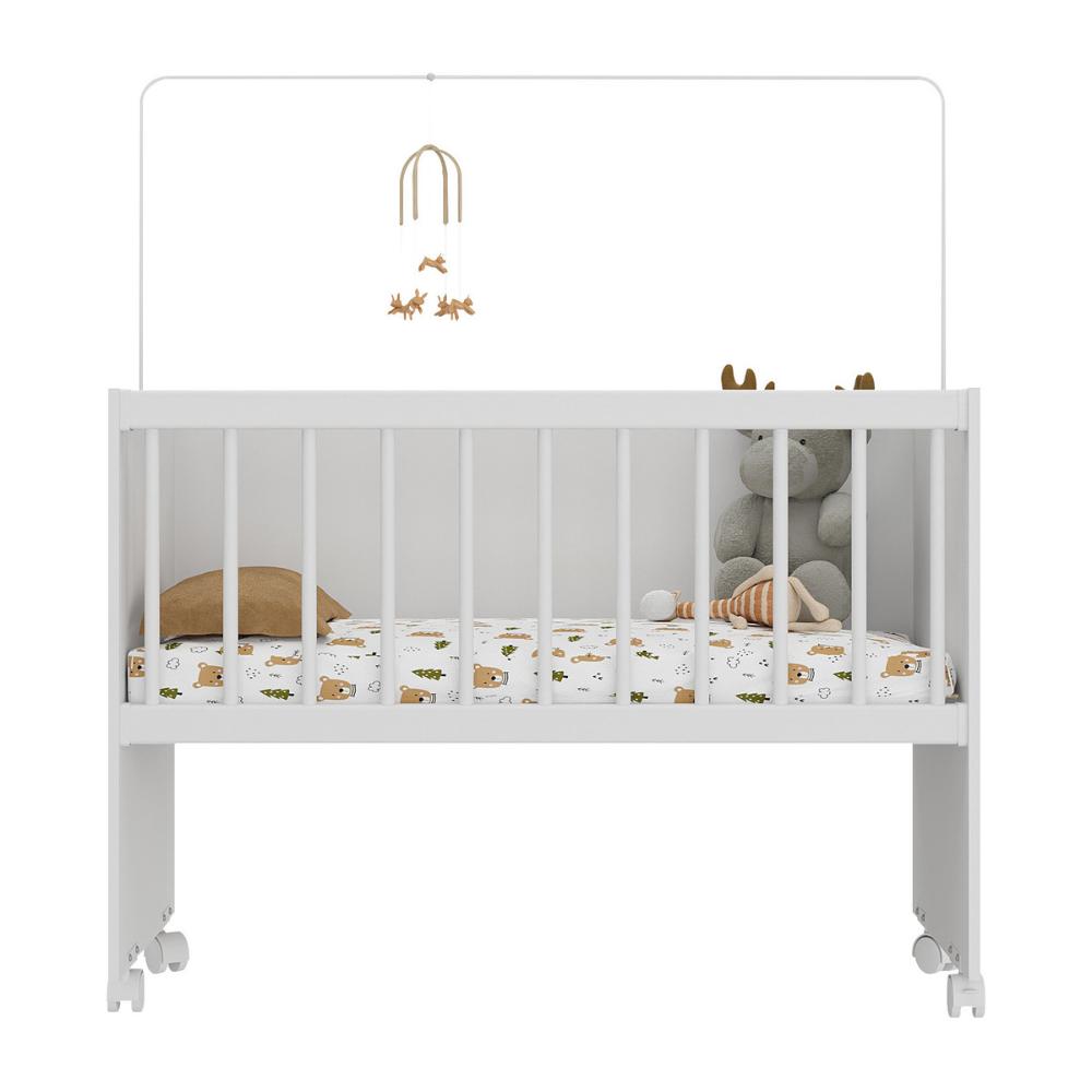 Mini Berço Moisés com Colchão Incluso e Rodízios Multimóveis MP4381C Branco