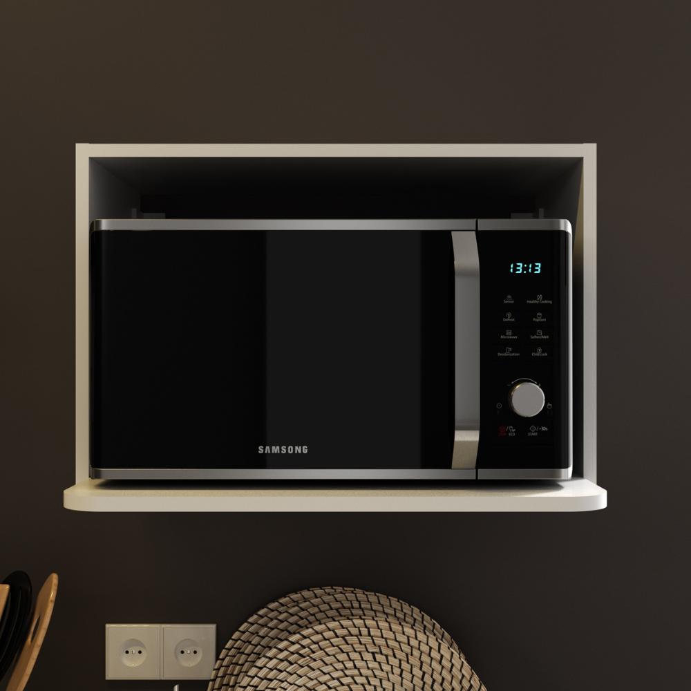 Nicho Aéreo de Cozinha em MDF para Micro-ondas 60cm Multimóveis CR20435 Branco