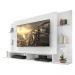 Painel TV 60" c/ Suporte e Prateleiras de Vidro Nairóbi Multimóveis Branco