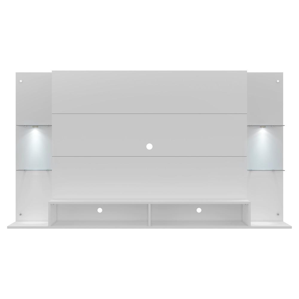 Painel TV 60" com 2 Leds e Prateleiras de Vidro Vegas Multimóveis Branco