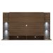 Painel TV 60" com 4 Leds e Prateleiras de Vidro Vegas Multimóveis Madeirado