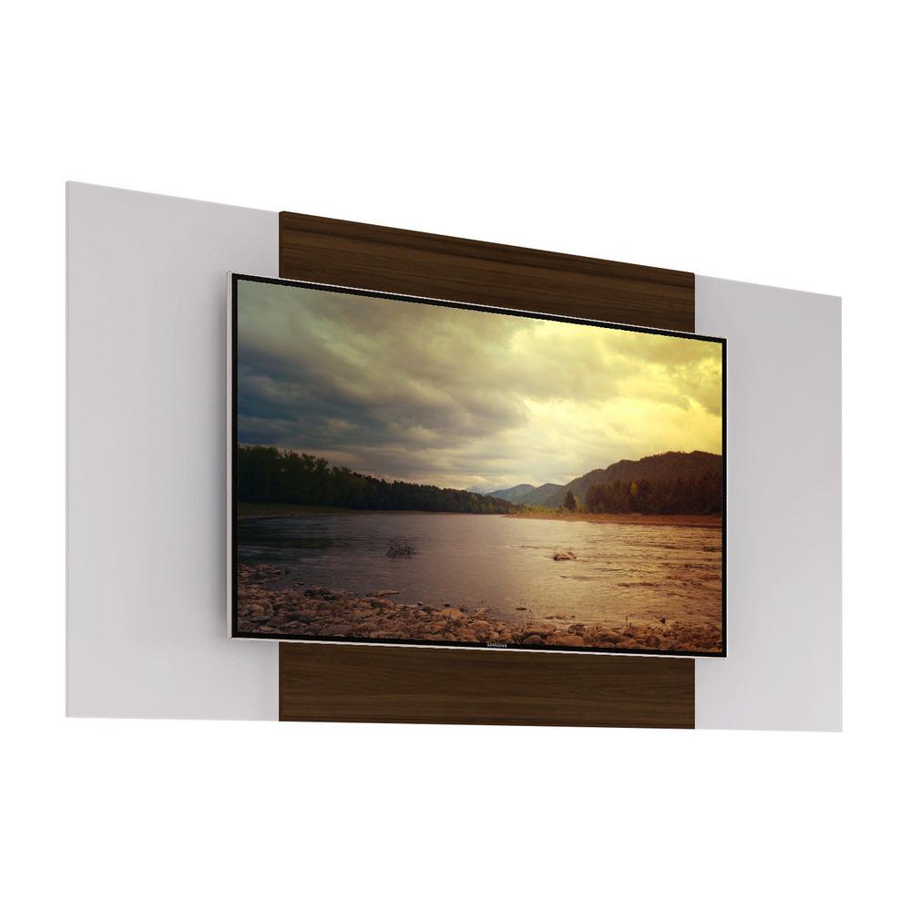 Painel TV 65" 2 em 1 Malta Multimóveis Branco/Madeirado
