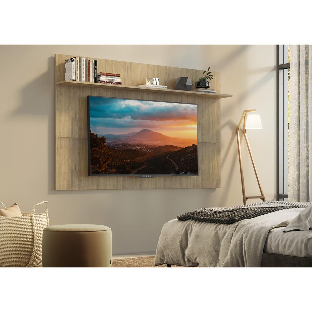 Painel TV 65" c/ Prateleira Amsterdã Plus Multimóveis Rustic