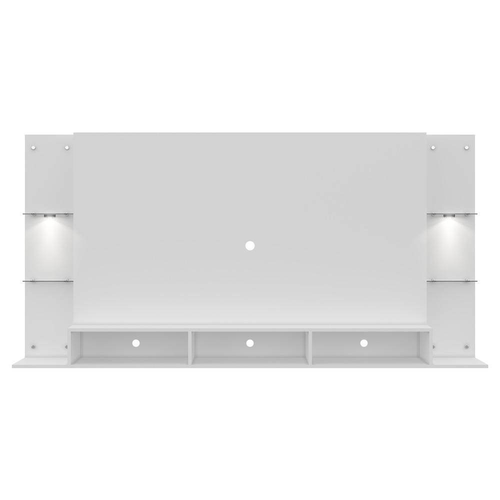 Painel TV 65" com 2 Leds e Prateleiras de Vidro Vegas Premium Multimóveis Branco