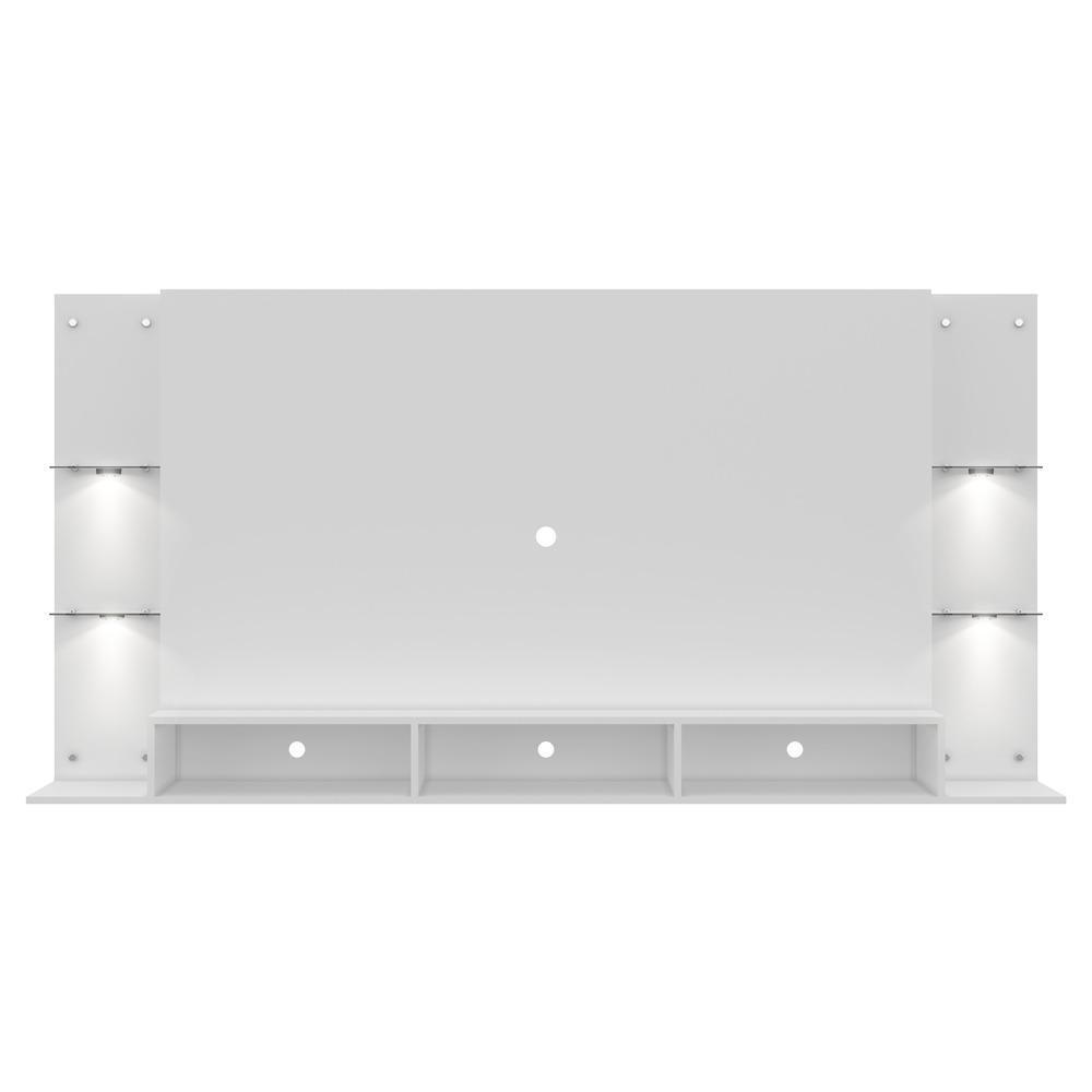 Painel TV 65" com 4 Leds e Prateleiras de Vidro Vegas Premium Multimóveis Branco