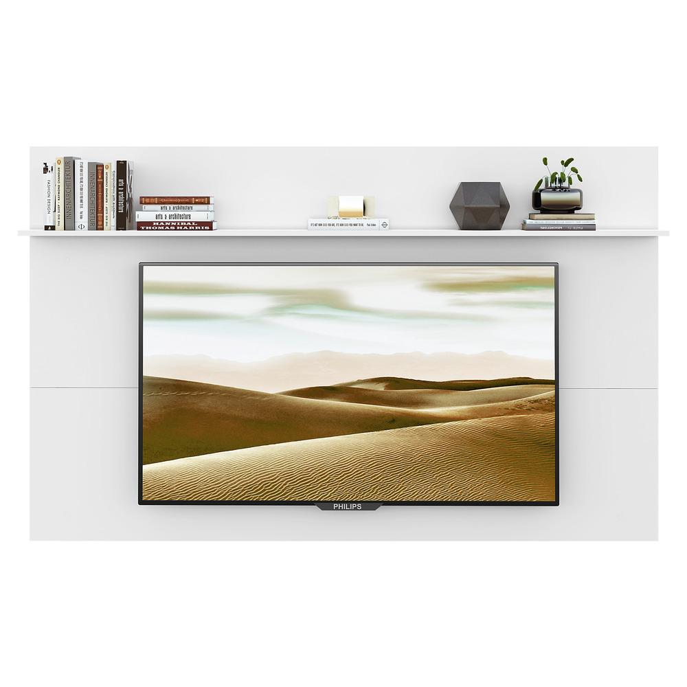 Painel TV 65" com Prateleira Amsterdã Plus Multimóveis Branco