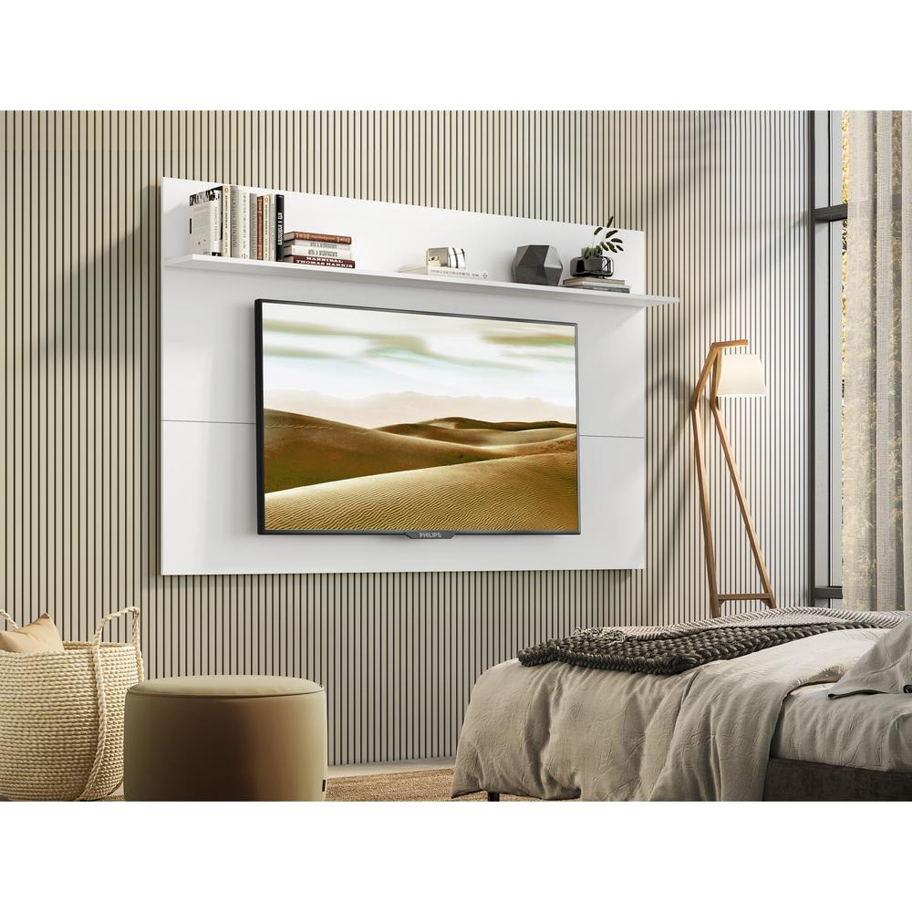 Painel TV 65" com Prateleira Amsterdã Plus Multimóveis Branco