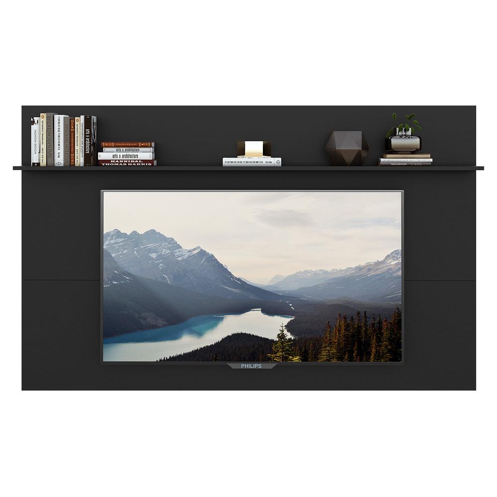 Painel TV 65" com Prateleira Amsterdã Plus Multimóveis Preto