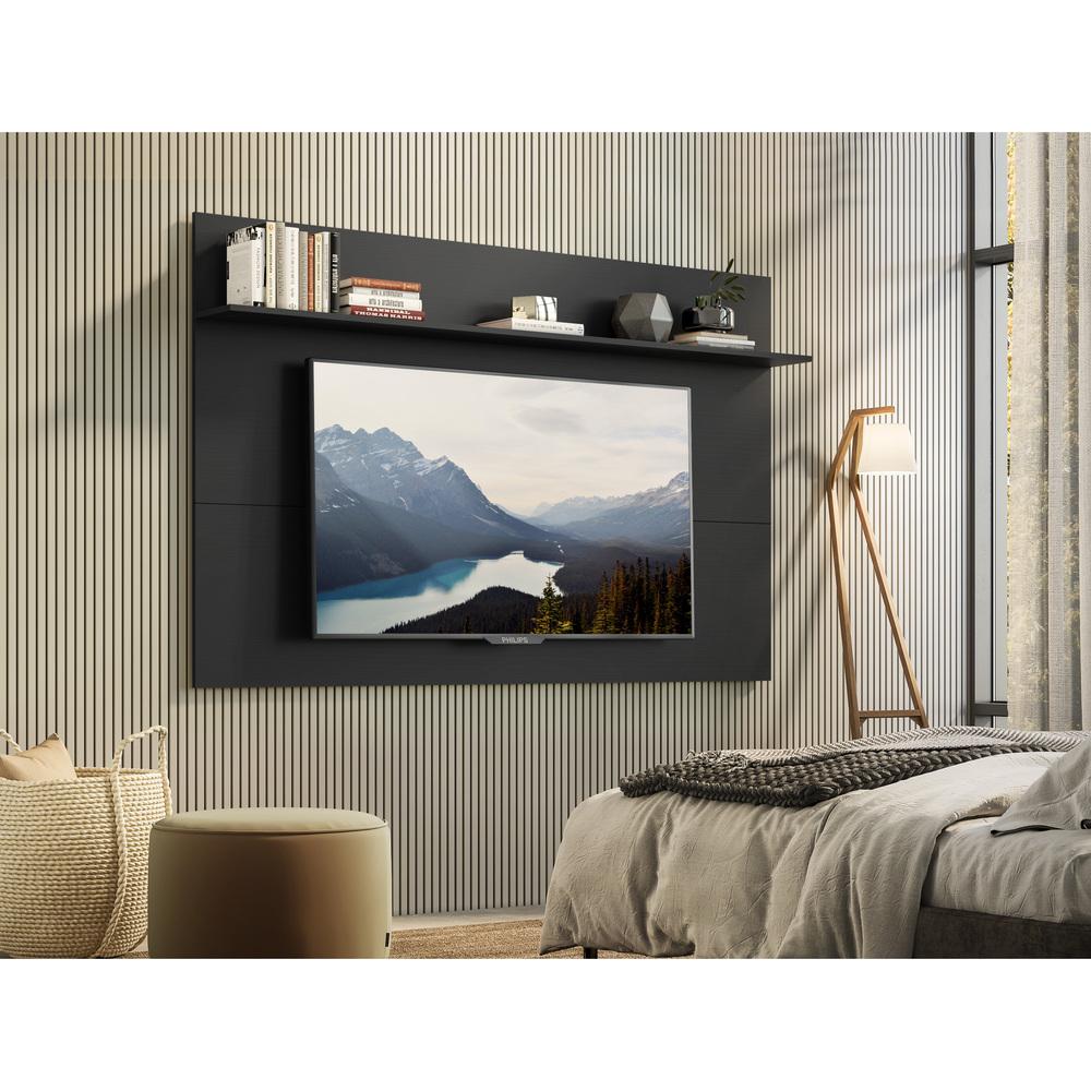 Painel TV 65" com Prateleira Amsterdã Plus Multimóveis Preto