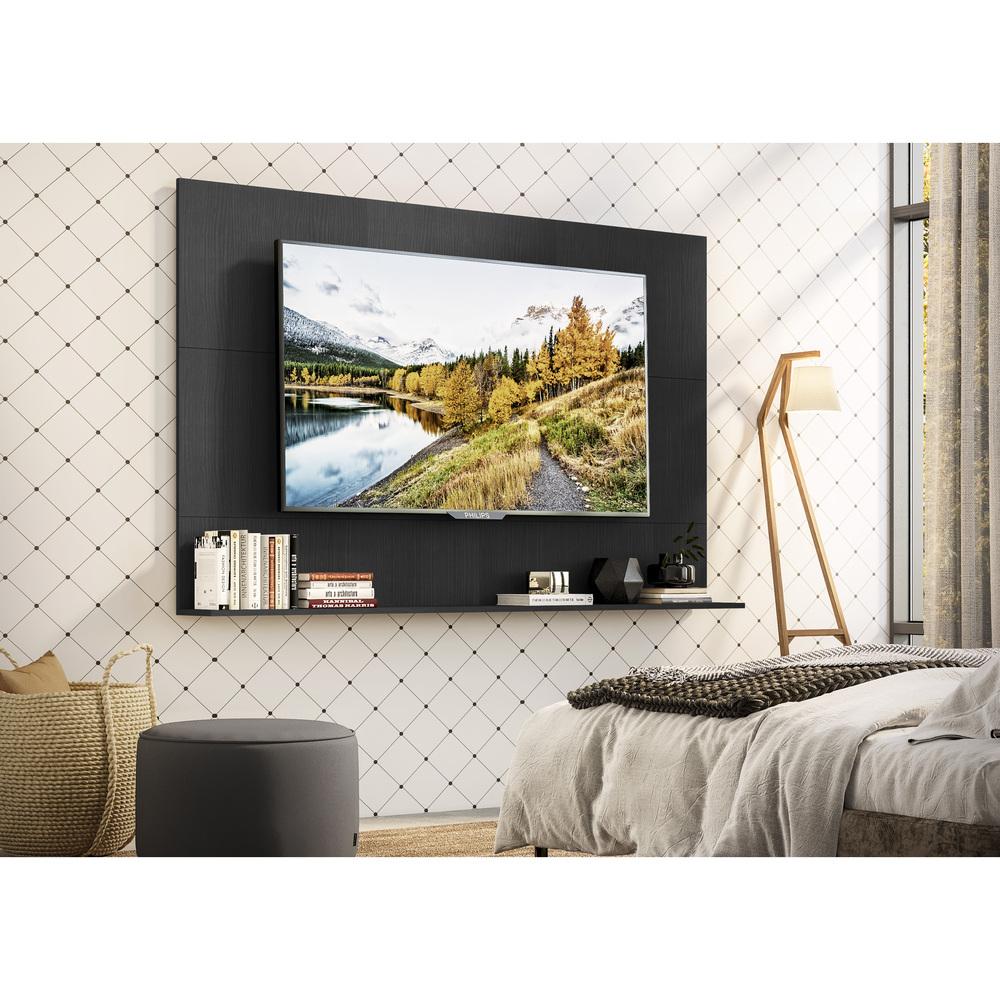 Painel TV 65" com Prateleira Amsterdã Up Multimóveis Preto