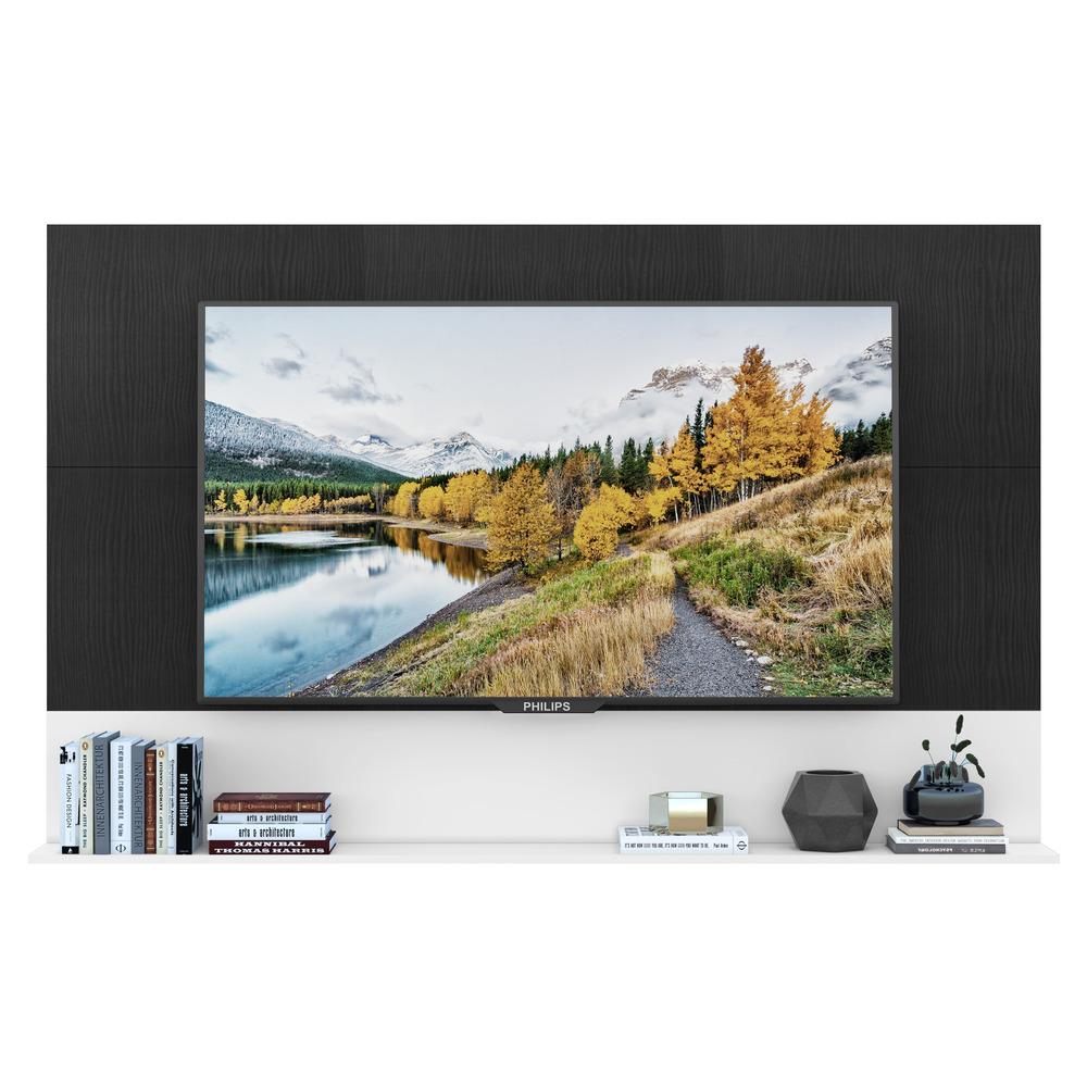 Painel TV 65" com Prateleira Amsterdã Up Multimóveis Preto/Branco