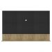 Painel TV 65" com Prateleira Amsterdã Up Multimóveis Preto/Rustic