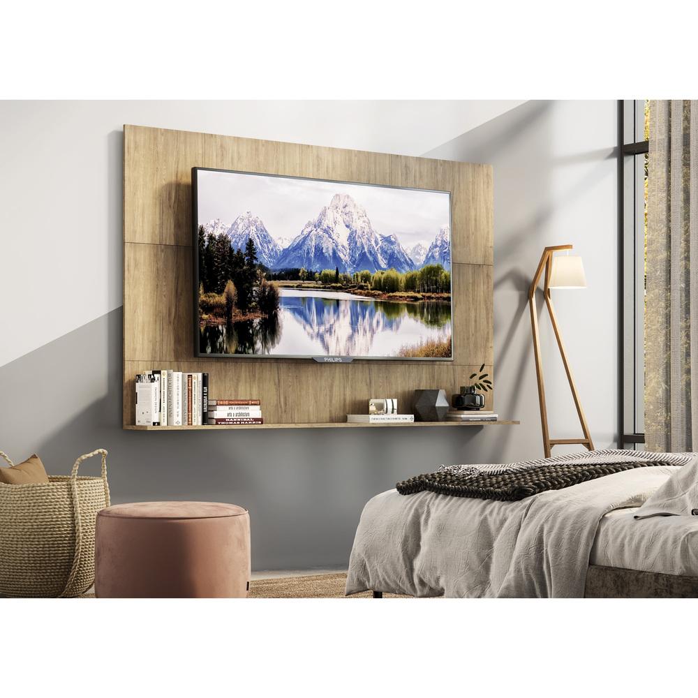 Painel TV 65" com Prateleira Amsterdã Up Multimóveis Rustic