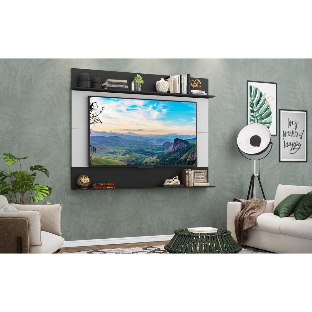 Painel TV 65" com Prateleiras Amsterdã Classic Multimóveis Branco/Preto