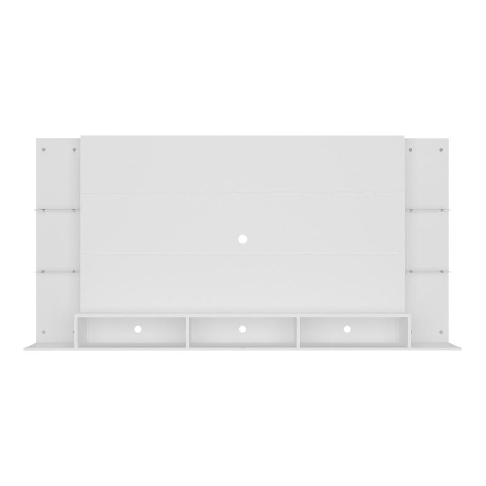 Painel TV 65" com Prateleiras de Vidro Brasil Plus Multimóveis BR3113 Branco