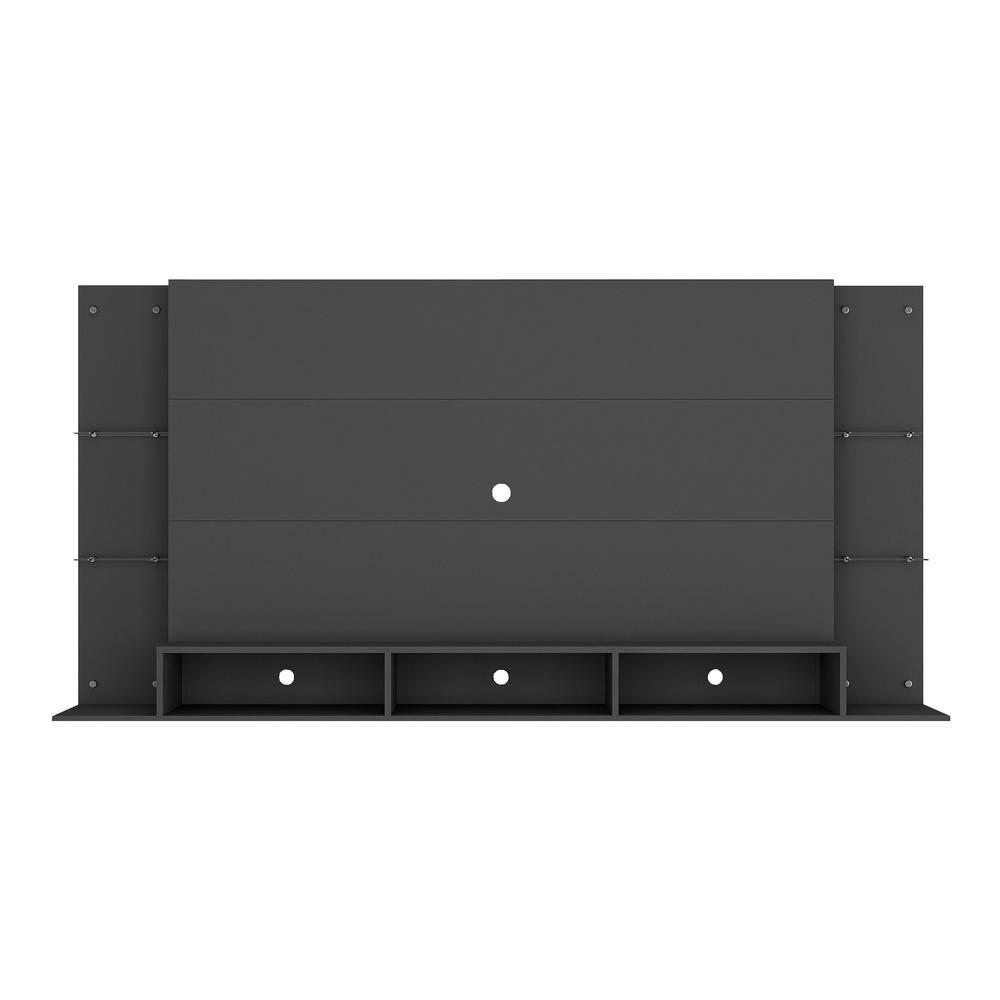 Painel TV 65" com Prateleiras de Vidro Brasil Plus Multimóveis BR3113 Preto