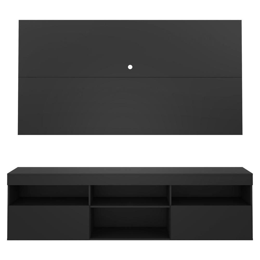 Painel TV até 65 polegadas com Rack Suspenso Flórida Multimóveis Preto