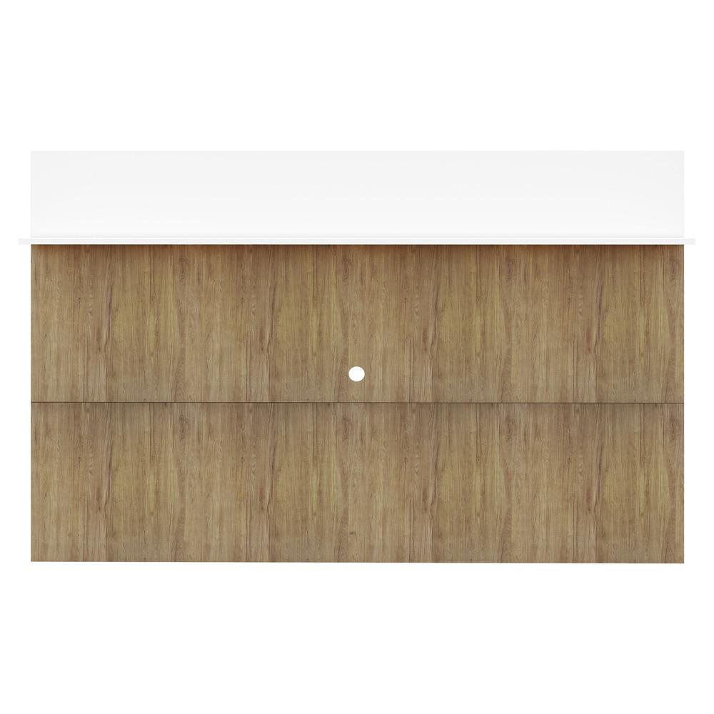 Painel c/ Suporte TV 65" e Prateleira Amsterdã Plus Multimóveis Rustic/Branco