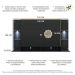 Painel com Suporte TV 60" e 2 Leds Prateleiras de Vidro Vegas Multimóveis Preto