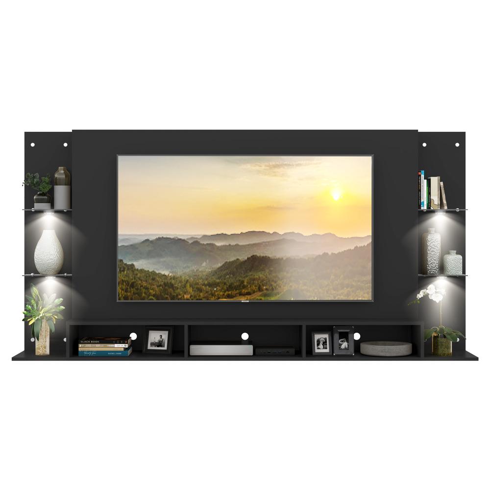 Painel com Suporte TV 65" e 4 Leds Vegas Premium Multimóveis Preto