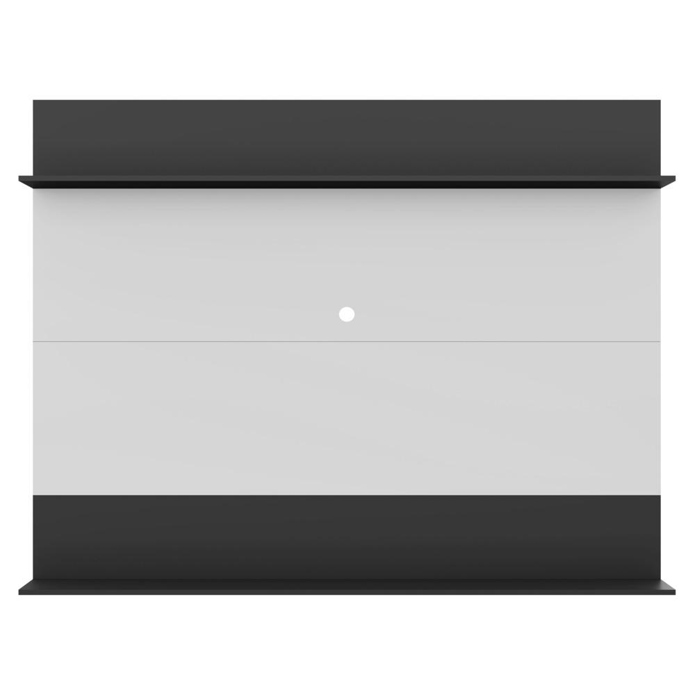 Painel com Suporte TV 65" e Prateleiras Amsterdã Classic Multimóveis Branco/Preto