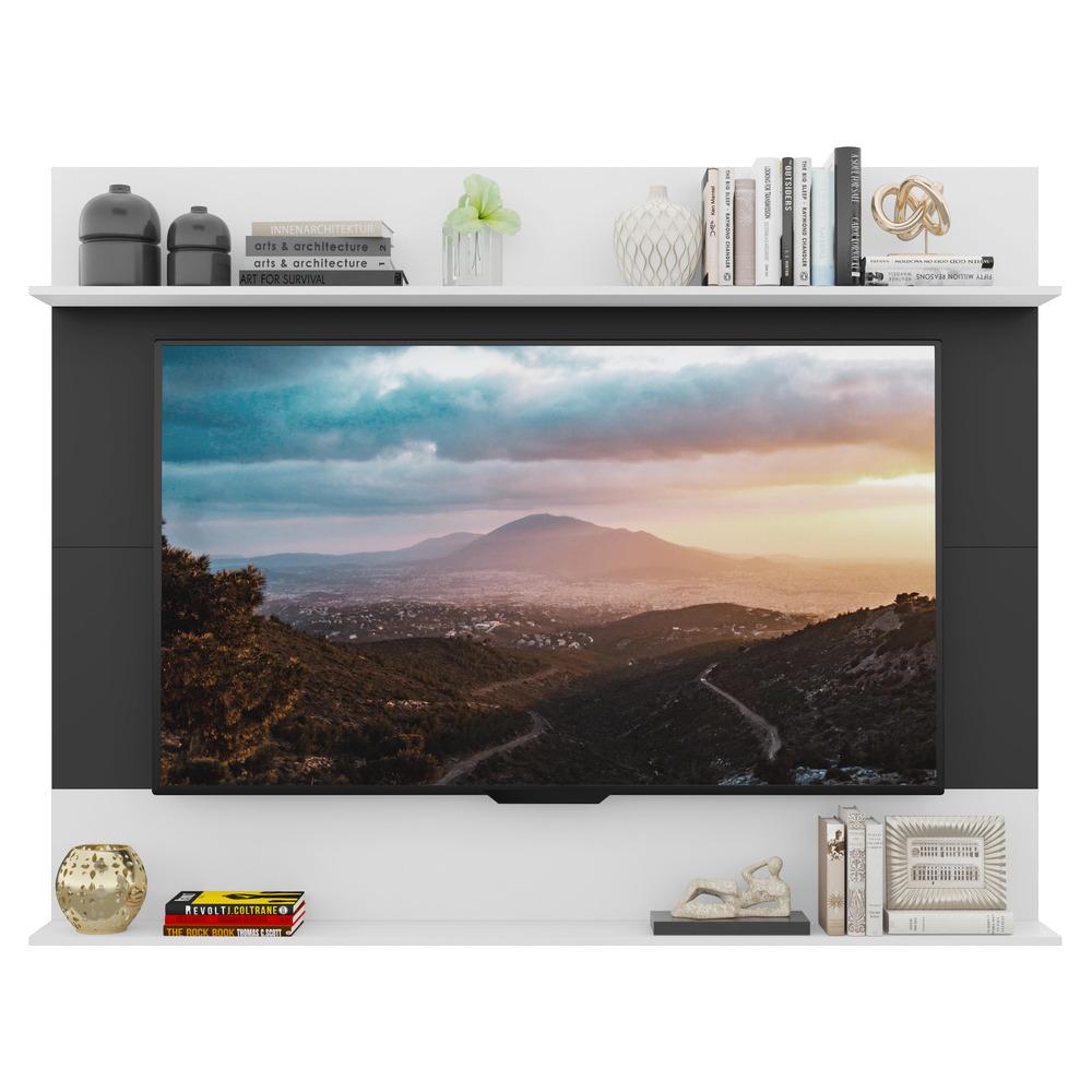 Painel com Suporte TV 65" e Prateleiras Amsterdã Classic Multimóveis Preto/Branco