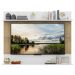 Painel com Suporte TV 65" e Prateleiras Amsterdã Classic Multimóveis Rustic/Branco