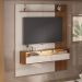 Painel com Suporte para TV até 65 Polegadas 1 Porta Multimóveis CR45316 Cinamomo/Off White