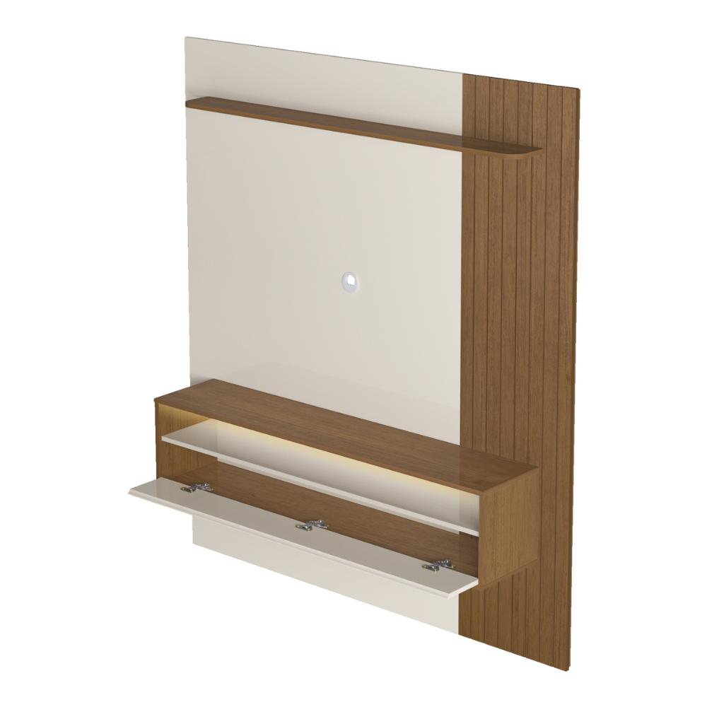 Painel com Suporte para TV até 65 Polegadas 1 Porta Multimóveis CR45316 Cinamomo/Off White