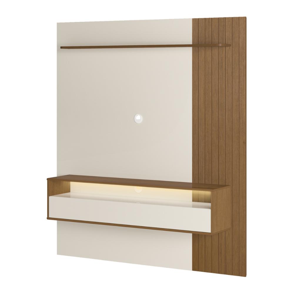 Painel com Suporte para TV até 65 Polegadas 1 Porta Multimóveis CR45316 Cinamomo/Off White