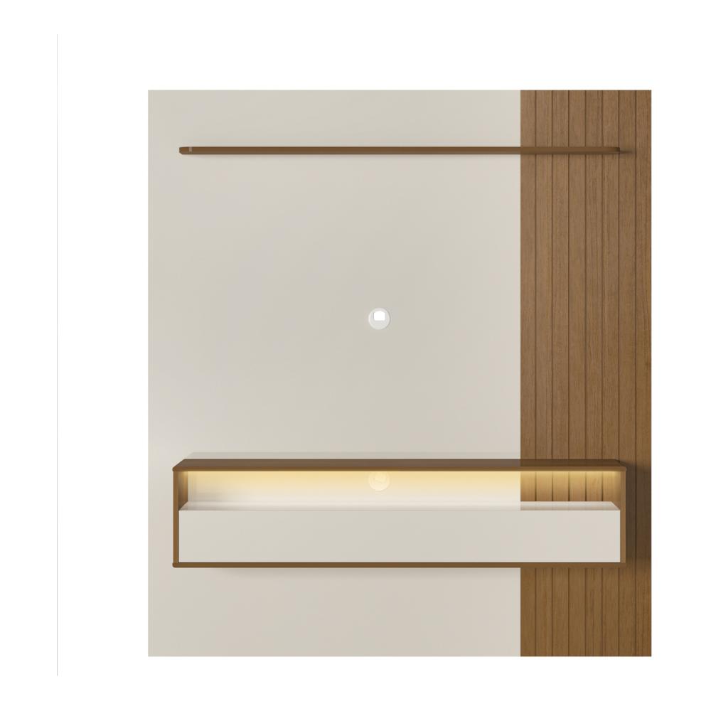 Painel com Suporte para TV até 65 Polegadas 1 Porta Multimóveis CR45316 Cinamomo/Off White