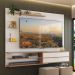 Painel com Suporte para TV até 65 Polegadas 1 Porta e Prateleiras Multimóveis MP1073 Branco/Rustic