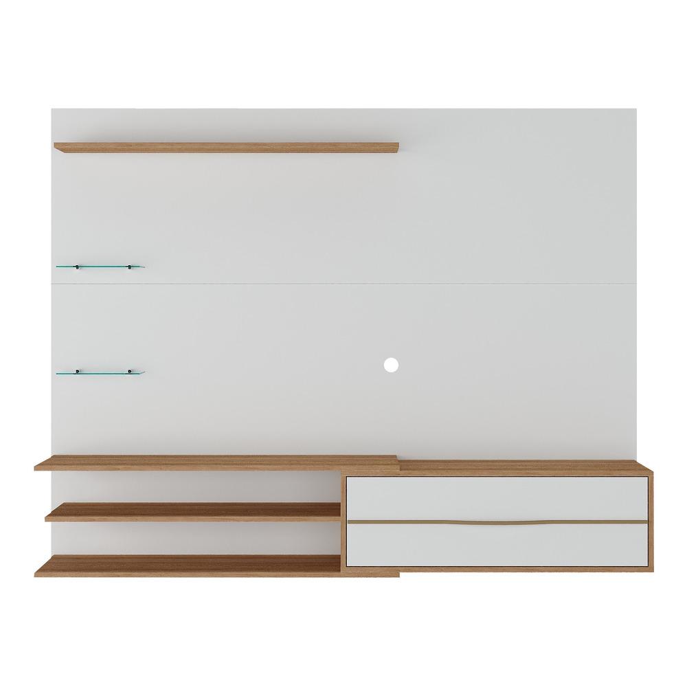 Painel com Suporte para TV até 65 Polegadas 1 Porta e Prateleiras Multimóveis MP1073 Branco/Rustic